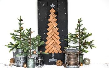 Flip Junk Wood Into an Easy High-end Herringbone Wood Christmas Tree!