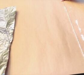 Making birch tree shapes on the wrapping paper