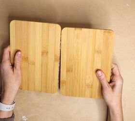 kitchen counter organizer ideas, Hot glue the cutting boards together