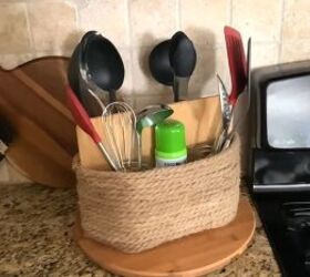 kitchen counter organizer ideas, Step by step guide for Dollar Tree kitchen caddy