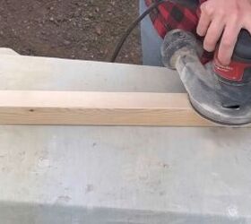 Sanding a piece of wood