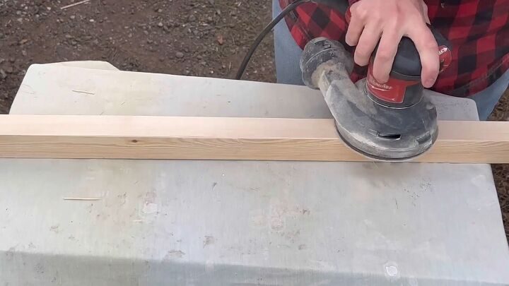 Sanding a piece of wood