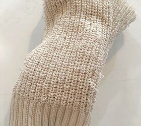 calcetn de navidad grueso inspirado en anthropologie, chunky recycled sweater