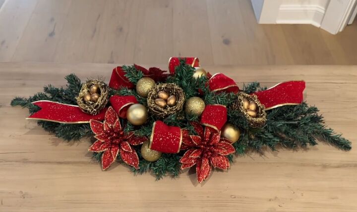DIY Christmas centerpiece using Dollar Tree items
