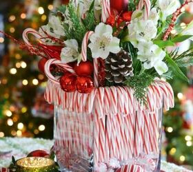 DIY candy cane centerpiece