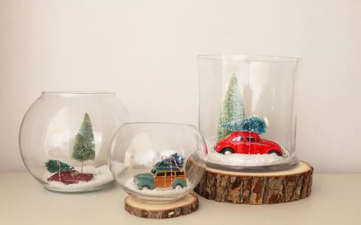 DIY snow globe centerpieces