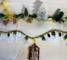 Bombilla reciclada en guirnalda de espumillón de luces de Navidad ¡Decoración casera DIY!