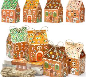 las mejores casitas de jengibre navideas diy, Cajas de Navidad de pan de jengibre