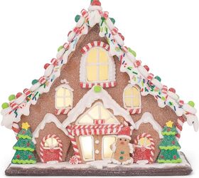 las mejores casitas de jengibre navideas diy, Logia iluminada de pan de jengibre