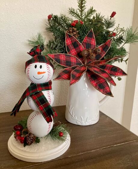 Baseball snowman