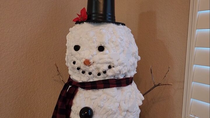 Life-size expanding foam snowman