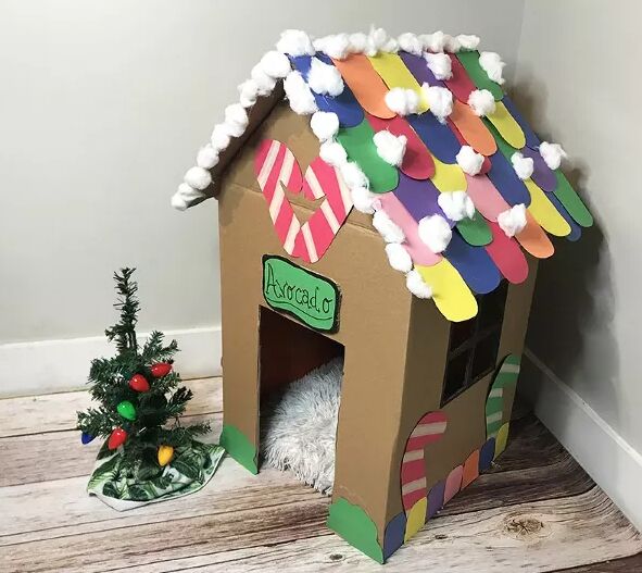 DIY gingerbread cat house