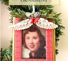 Utiliza un marco de fotos para hacer un adorno navideño de dulce recuerdo
