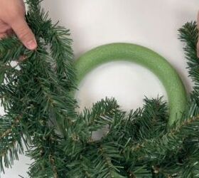 Dollar store Styrofoam wreath and garland for crafting the Christmas centerpiece
