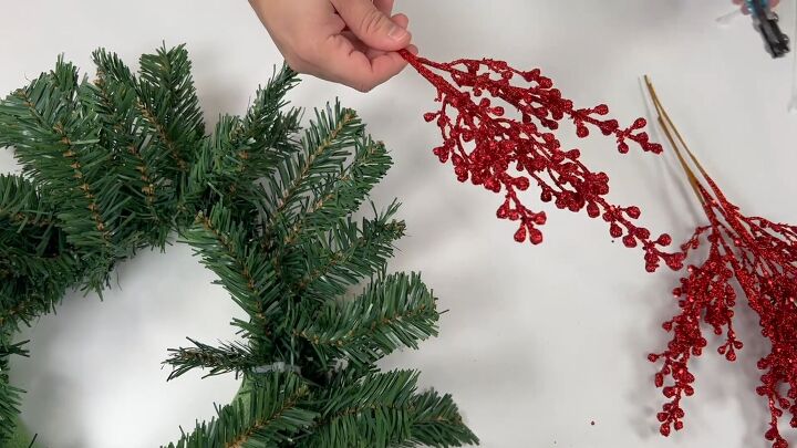 Faux red berry stems