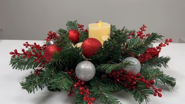 Create a festive centerpiece wreath for the holiday season