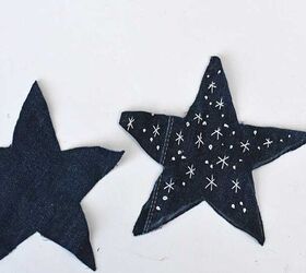 convierte tus vaqueros en encantadores adornos de tela con forma de estrella