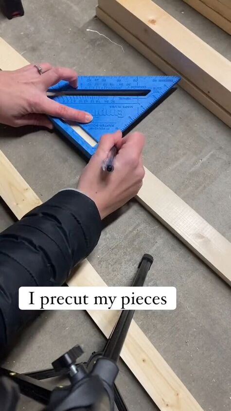 Measuring the wood pieces