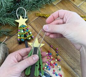 diy clothespin adornos para el rbol de navidad