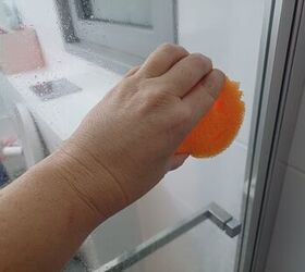 Scrub the shower door