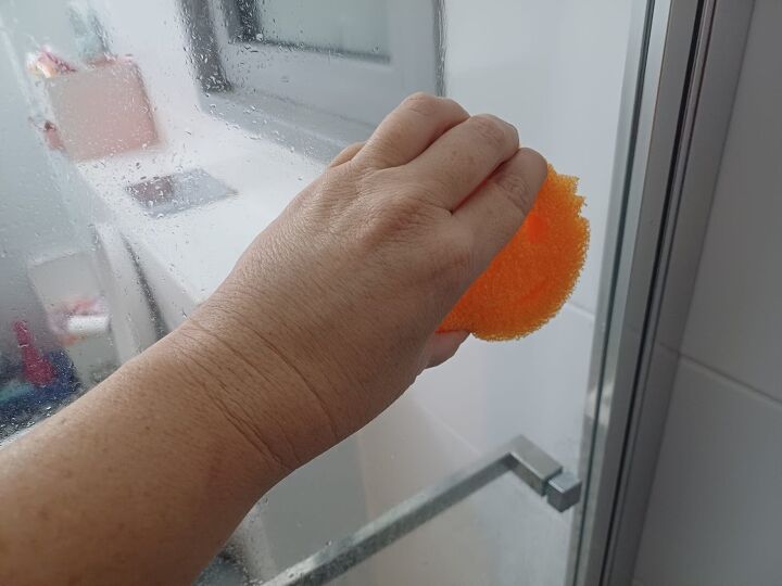 Scrub the shower door