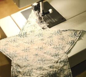 cmo coser sencillos adornos de tela en forma de estrella tutorial, estrella de tela cosida en m quina de coser