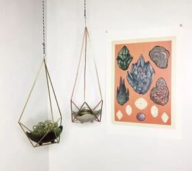 how to hang a plant from the ceiling without holes, Geometric hanging planters