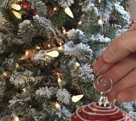 how to decorate a christmas tree, Attaching ornaments with hooks