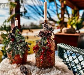 luz de fuego hojas perennes y nieve el proyecto de botellas navideas de swedi, Firelight Evergreens and Snow El proyecto de botellas de Navidad de las casas suecas