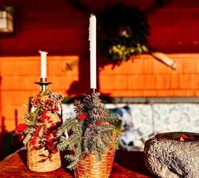 luz de fuego hojas perennes y nieve el proyecto de botellas navideas de swedi, Luz de fuego hojas perennes y nieve El proyecto de botellas navide as de las casas suecas