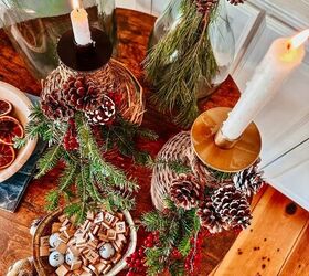 luz de fuego hojas perennes y nieve el proyecto de botellas navideas de swedi, Acogedor rinc n navide o con velas