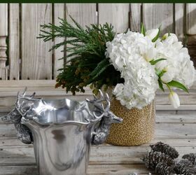centro de mesa floral diy merry bright con adornos