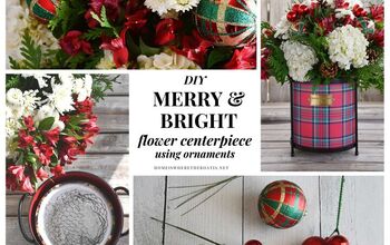 DIY Merry & Bright Floral Centerpiece Using Ornaments