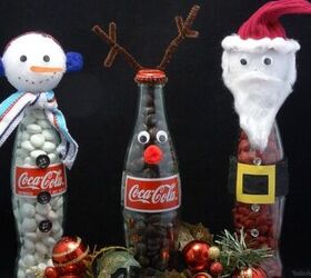Adorables botellas de refresco con personajes navideños DIY