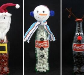 adorables botellas de refresco con personajes navideos diy