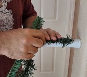 Attach a longer garland to the rod with the ties