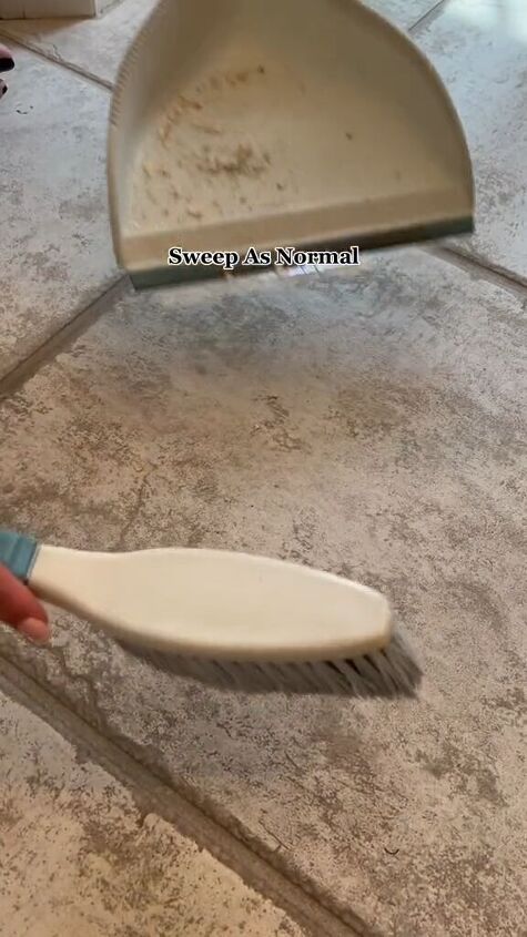 Sweeping up the dirt