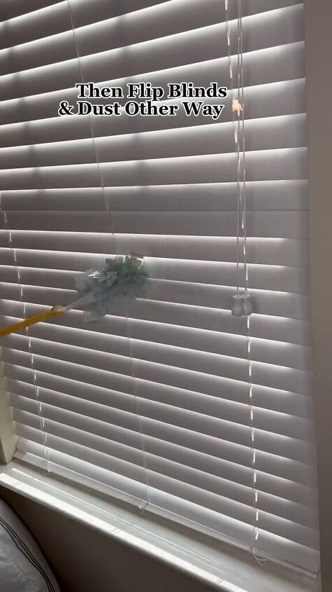 Dusting blinds in the opposite direction