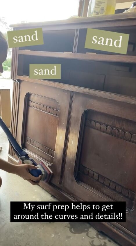 dresser to sideboard, Sanding the dresser smooth