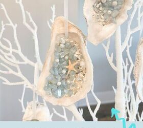 Jeweled Oyster Shell Ornament