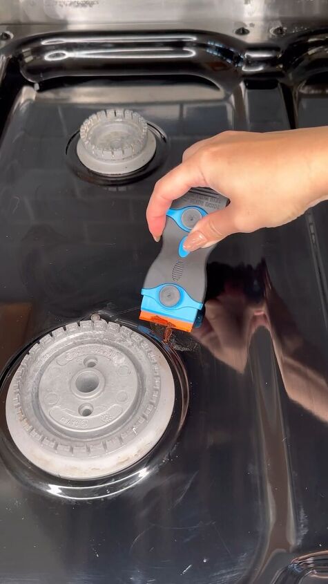 Scraping off stuck-on food