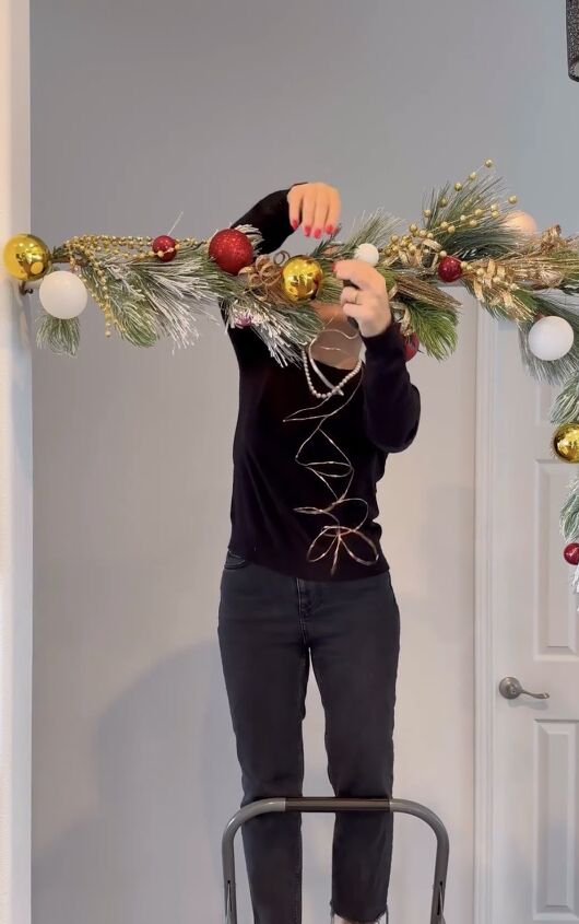 how to hang a garland, Adding battery operated microlights