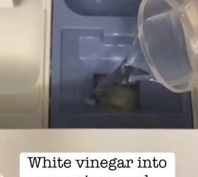 make your towels super soft, Pouring white vinegar into the washing machine