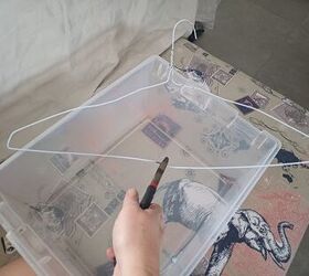 creative storage idea, Cut a wire coat hanger