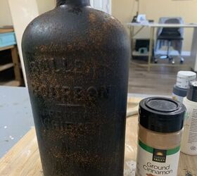 how to make a new whiskey bottle look old and rustic, Cinnamon The Secret Rust Weapon