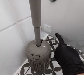 She cuts up a maxi pad and sticks it to the wall behind her toilet for this clever trick