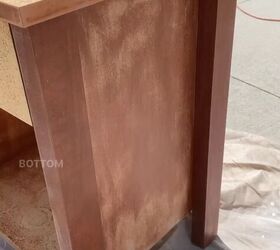 black and gold nightstand, Sanding the surfaces