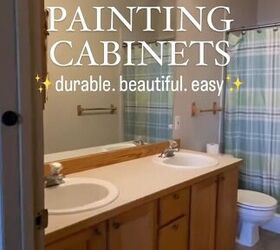 how to paint bathroom cabinets, Cabinets before the makeover