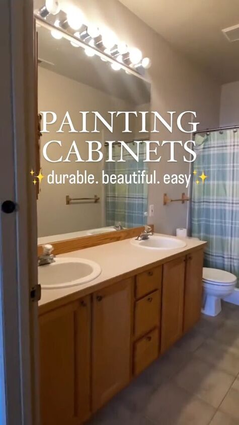 how to paint bathroom cabinets, Cabinets before the makeover
