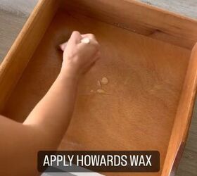 Applying Howard's Wax to the inside of a drawer
